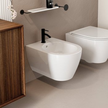 Биде подвесное Scarabeo GLAM 55x36 см, белый, глянцевый